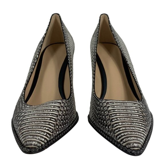 COACH Smith Beadchain Heel Genuine Snakeskin 3.5 Heel Style #Q8930 SZ 8.5 EUC - Picture 3 of 10